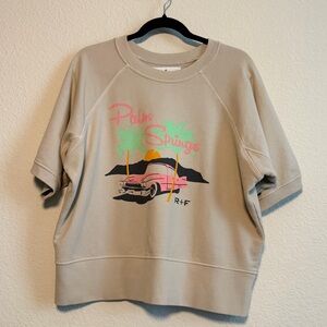 Imogene + Willie | Palm Springs Graphic Short Sleeve Sweatshirt | Size L | Beige